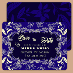 Printable Wedding Invitation Template: invitation, thank you card, save the date cards. Wedding set. Marriage event.