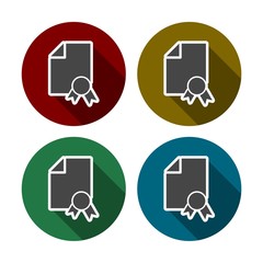 The diploma icon. Certificate symbol. Flat Vector illustration