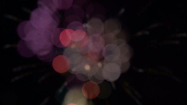 Buntes Feurwerk mit Bokeh Silvester H&ouml;henfeuerwerk