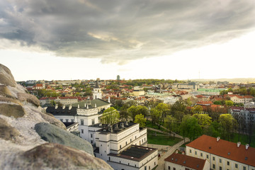 Fototapeta na wymiar Vilnius in the clouds, Lithuania
