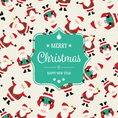 Fototapeta premium Santa Claus seemless Pattern Design with Greetings