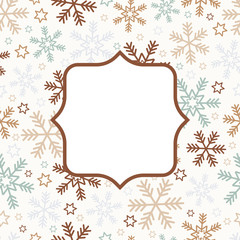 Snowflakes Seemless Pattern with Frame