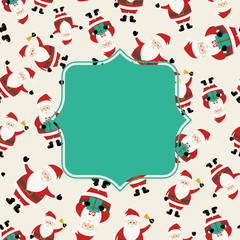 Santa Claus Seemless Pattern with Frame