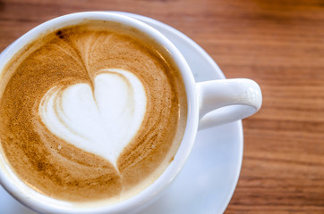 Coffee cup in coffee shop - vintage style