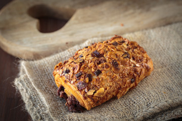 Chocolate bread croissant