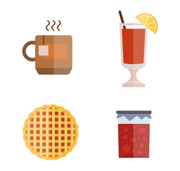 Tea cake vector set.