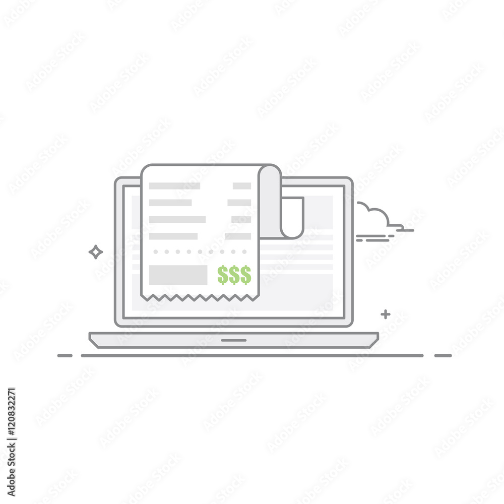 Poster concept of payment for goods or services via the internet from a mobile device. vector illustration 