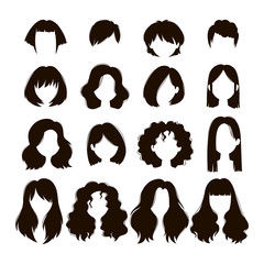 Vector woman hairstyle.
