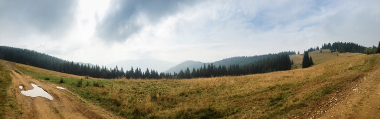 Fototapeta na wymiar Carpathian mountains panorama - Montenegrin ridge