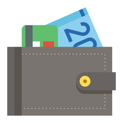 Purse wallet vector icon