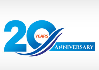 20 years anniversary Template logo - obrazy, fototapety, plakaty