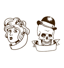 Old vintage tattoo vector illustration