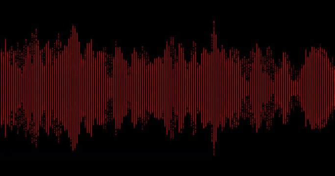 Abstract waveform red / 3D animation of oscillating waveform leaving particle trail