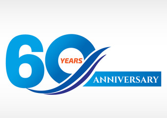 60 years anniversary Template logo