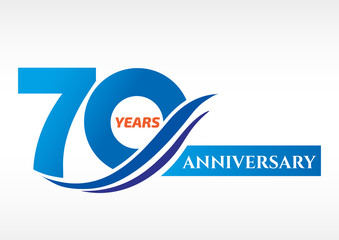 70 years anniversary Template logo - obrazy, fototapety, plakaty