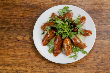 Rice-stuffed sausages called Mombar