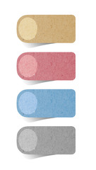 talk origami tag paper craft stick on white background