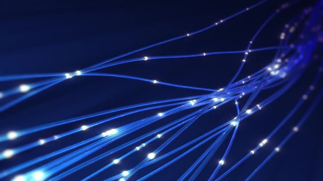 Optical Fibers Transmitting Data Concept