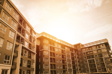 apartment building , vintage tone ,complex, housing,