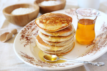  Pancake with rice milk and rice flour and ingredients
