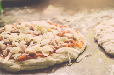 raw Pizza,Italian cuisine-Filtered Images