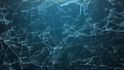 Data Network of Information in 3D Loop - Powered by Adobe