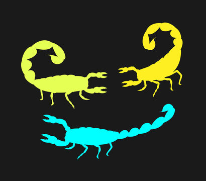 Scorpion Colored Silhouettes
