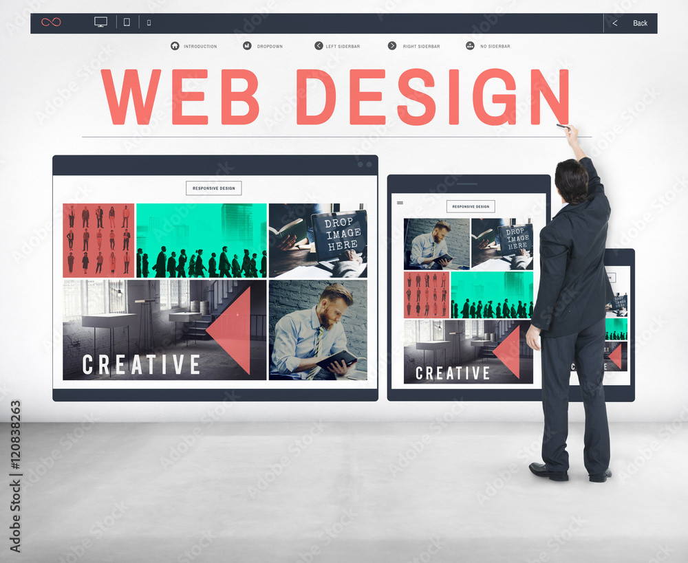 Poster web design software technology layout blogging concept