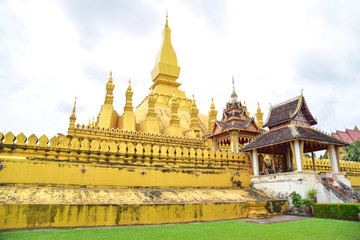 The Golden Pagoda of Wat Phra That Luang in Vientiane, Laos