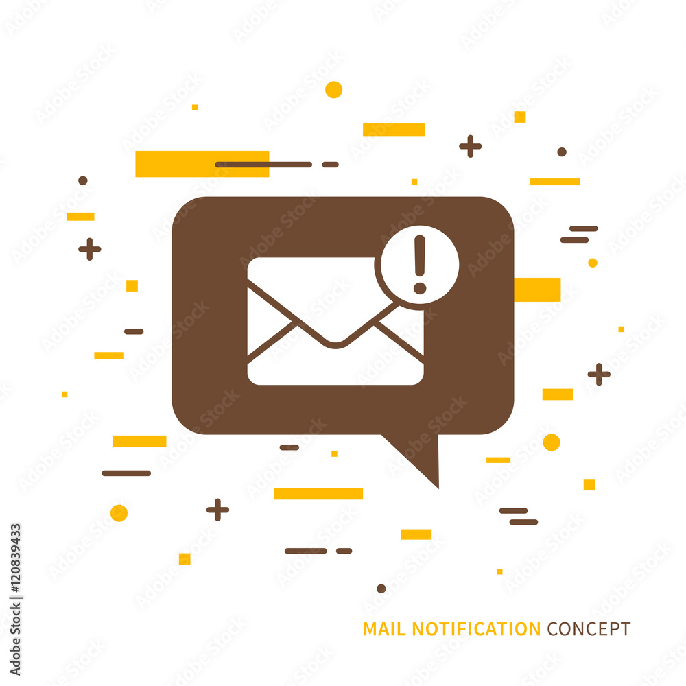 Poster hello! you have got a mail! linear mobile mail notification. mail message speech cloud symbol. creat