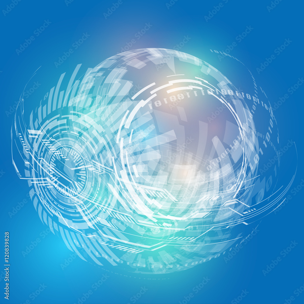 Poster digital technological abstract concept visual, vector illustration