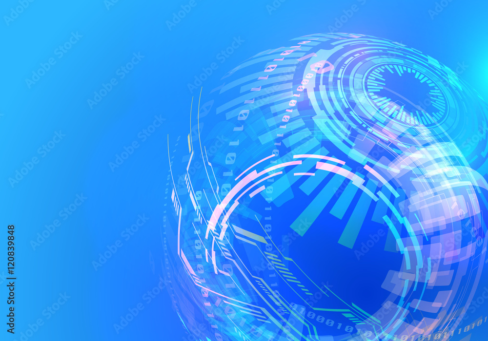 Poster digital technological abstract concept visual, vector illustration
