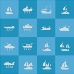flat design ship or boat emblem image vector illustration