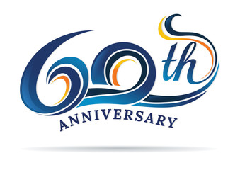 anniversary emblems 60 in anniversary concept template design