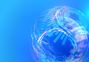 digital technological abstract concept visual, vector illustration
