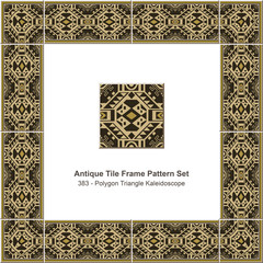 Antique tile frame pattern set_383 Polygon Triangle Kaleidoscope