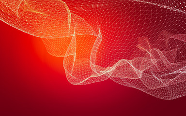 Abstract polygonal space low poly dark background, 3d rendering