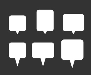White Speech Bubbles Set