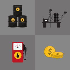 flat design petroleum oil  extraction and refinement related icons image vector illustration