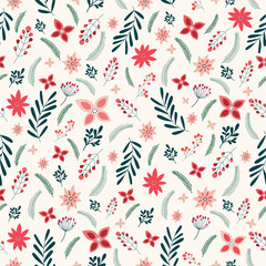 Christmas pattern with decorative elements