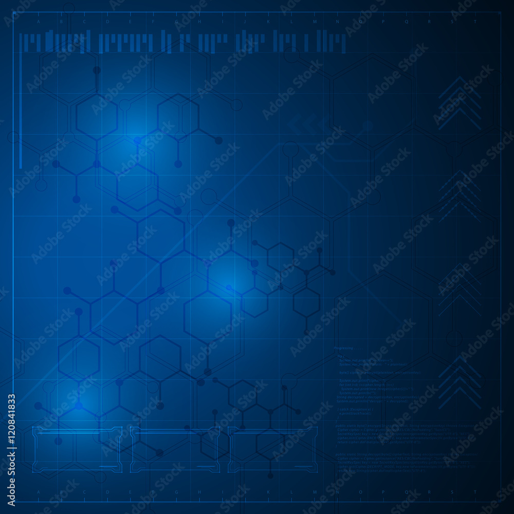 Poster abstract hexagon pattern molecular science pattern design background