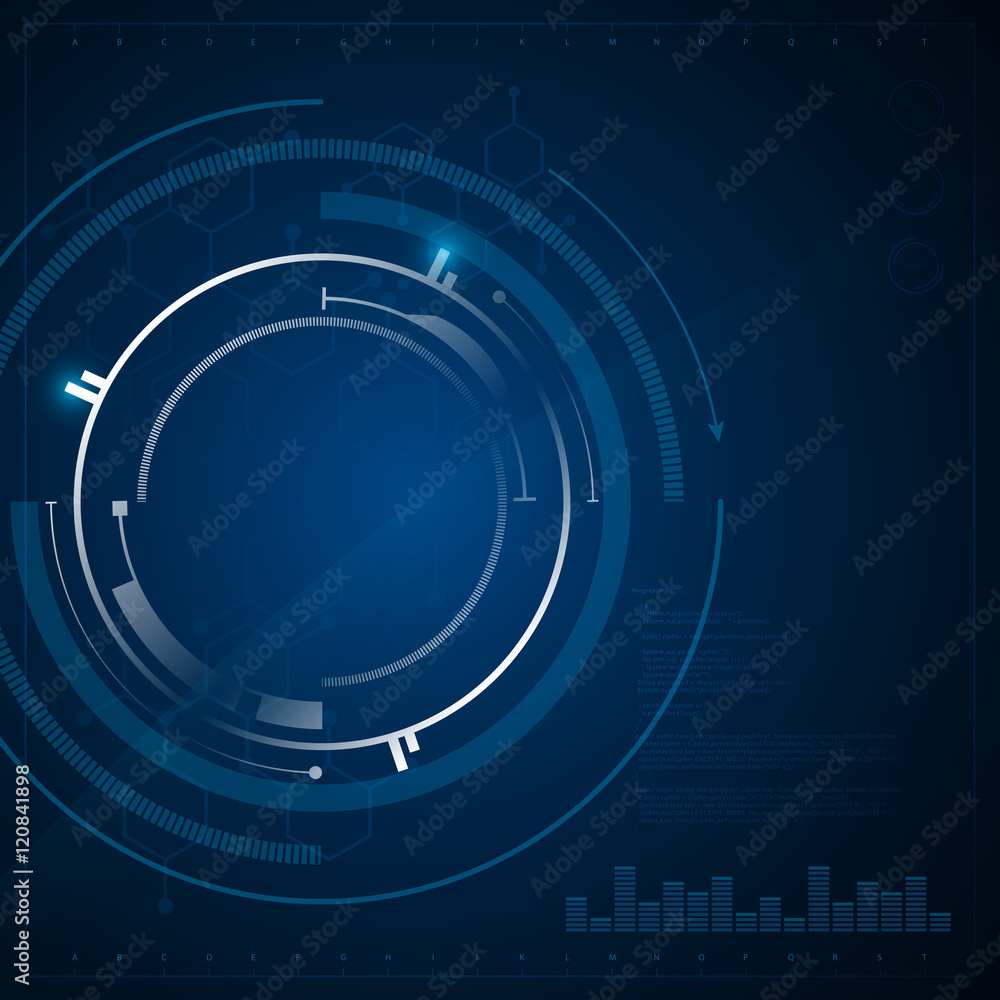 Poster abstract circular hexagon pattern tech scientific innovation concept background