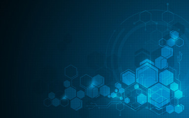 abstract molecular hexagon pattern tech sci fi design concept background