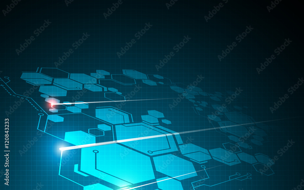 Aufkleber abstract hexagon movement tech innovative background design concept