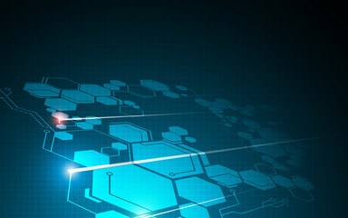 abstract hexagon movement tech innovative background design concept