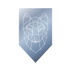 Arctic fox polygonal head sign. Vector illustration.