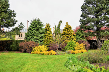 Fototapeta na wymiar Series of views, flowers and buildings of the Royal Botanic Garden Edinburgh, Scotland.