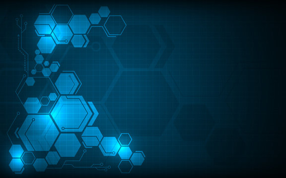 hexagon pattern hi tech innovative concept design background