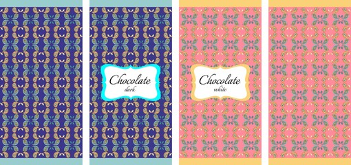 Chocolate packaging design. Ornamental pattern.