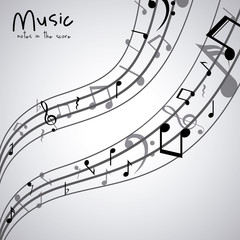 Isolated music note icon. Sound melody pentagram and musical theme. Vector illustration